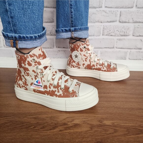 ⭐Converse Chuck Taylor All Star Lift Platform Animal Print 8 Women Shoes A10141C - Picture 5 of 11